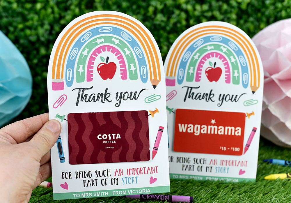 printable teacher appreciation rainbow gift card holder printable teacher appreciation rainbow gift card holder